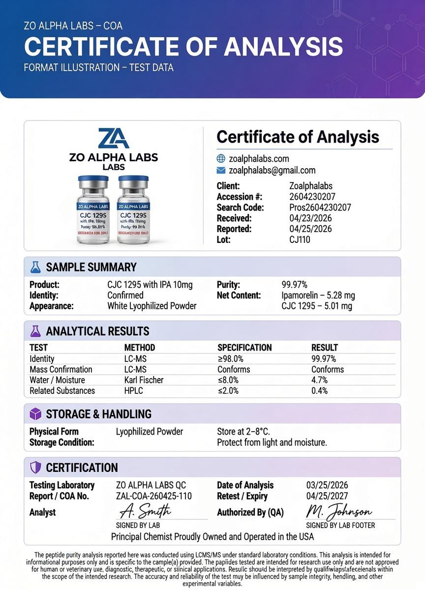Certificate of Analysis — CJC-1295 / Ipamorelin Blend
